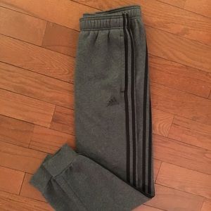 ADIDAS Grey 3-Stripe Jogger Sweatpants Size S